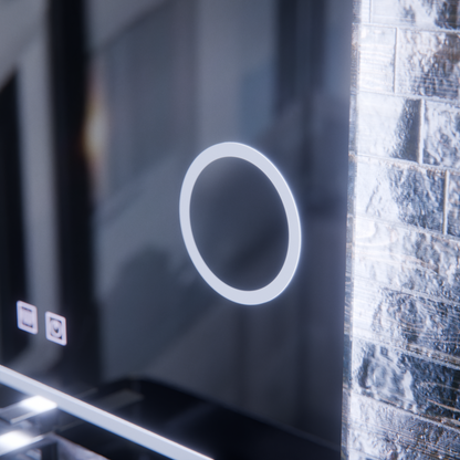 Καθρέφτης LED E30S/65X45, Λειτουργία αφής και αποθάμβωσης, Καλλυντικό φως, 65x45 cm, κρύο φως 6000K