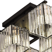 Κλασικός μοντέρνος γεωργιανός πολυέλαιος, LC111/6BK, 6x E27, μαύρος, μέταλλο και γυαλί