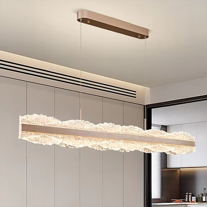 Κρεμαστός πολυέλαιος LED με τηλεχειριστήριο NIVALIS 56W, Μήκος 120cm, Κρύο/Ζεστό/Ουδέτερο φως, Ρυθμιζόμενο, Ρυθμιζόμενο ύψος, Χρυσό