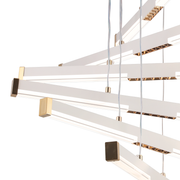 Κρεμαστός ακρυλικός πολυέλαιος LED LT183/6WH, 81W, Light 3000/4000/6000K, Λευκός, Ρυθμιζόμενο ύψος