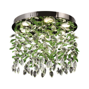 Crystal LED Chandelier LLC211/400GN Στρογγυλός, 22W, Κρύο/Ζεστό/Ουδέτερο φως, Πράσινοι Κρύσταλλοι, Γυαλιστερό χρώμιο
