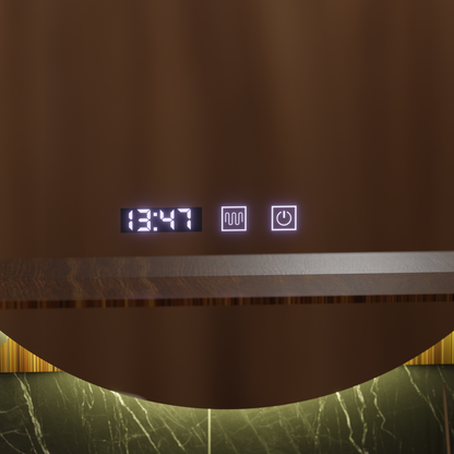 LED Touch Alfred Mirror System, ρολόι και θερμοκρασία 60x60 cm με ολοκληρωμένη υποστήριξη