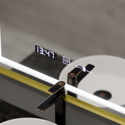 Mirror LED ορθογώνιο 75x90cm Verite Royale Gold Motionglow Marcello Dimable Clock Discosting System