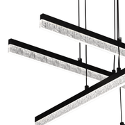 Κρεμαστός κρυστάλλινος πολυέλαιος LED LT181/4BK, 55W, Light 3000/4000/6000K, Μαύρος, Ρυθμιζόμενο Ύψος