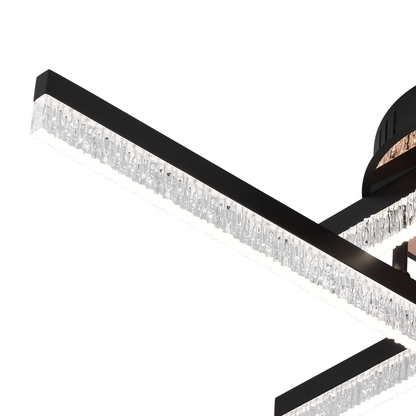 Πολυέλαιος LED με Τηλεχειριστήριο LT179/4BK, 35W, 4 Στοιχεία, Κρύο/Ζεστό/Ουδέτερο φως, Ρυθμιζόμενο, Μαύρο