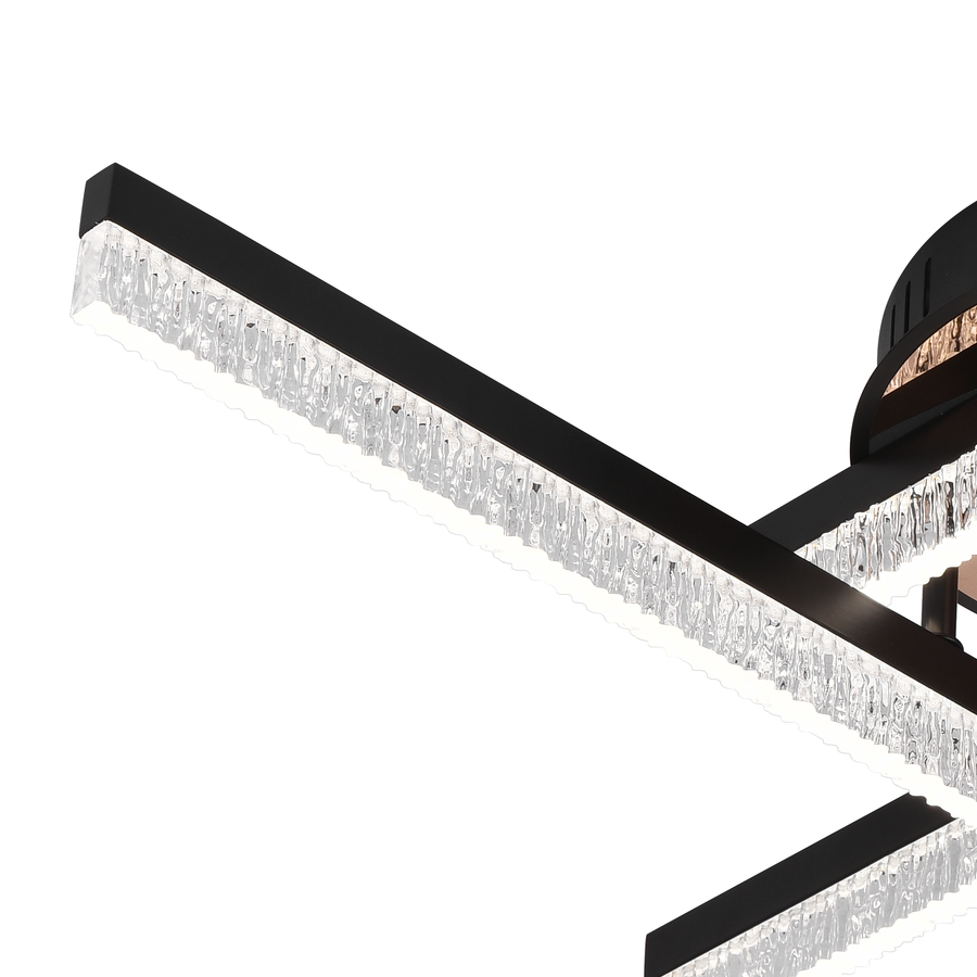 Πολυέλαιος LED με Τηλεχειριστήριο LT179/4BK, 35W, 4 Στοιχεία, Κρύο/Ζεστό/Ουδέτερο φως, Ρυθμιζόμενο, Μαύρο