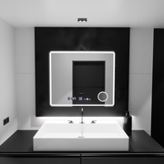 Mirror LED ορθογώνια 90x75cm Eco Riflesso Puro Motionglow Marcello Διάργηση Ρολόι & Wolf Θερμόμετρο