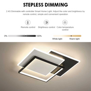 Πολυέλαιος LED με τηλεχειριστήριο CHIARA 102W, 3 Τετράγωνα, Κρύο/Ζεστό/Ουδέτερο φως, Ρυθμιζόμενο, Μαύρο