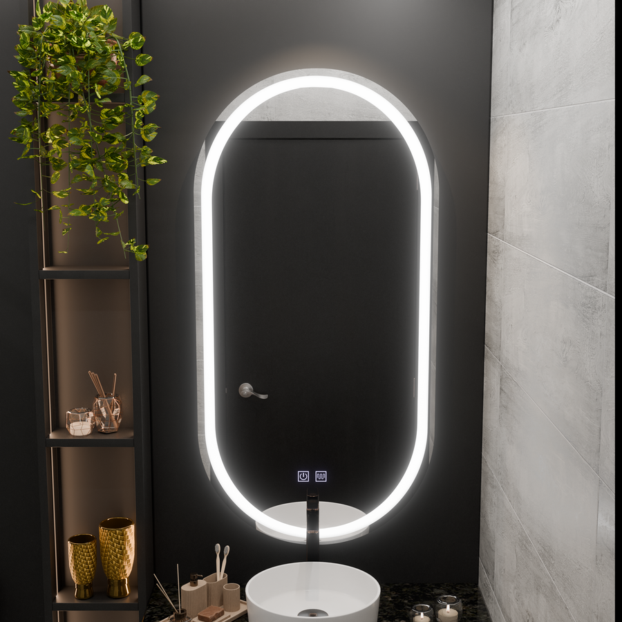 Mirror LED Oval 50x100cm Velara Touch System Dimable Dismantling