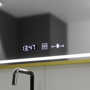 LED ορθογώνιο LED Mirror 80x60cm Crystallo Motionglow Marcello Dimable Clock Disrosting System