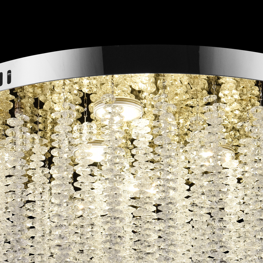Crystal LED Chandelier LLC215/400WH Στρογγυλός, 22W, Δροσερό/Ζεστό/Ουδέτερο φως, Κρύσταλλο, Χρυσό
