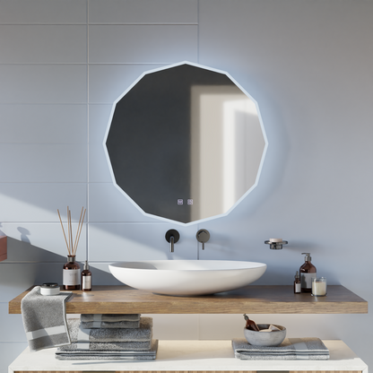 LED Touch Lichtkreis LED Mirror, 70x70 cm