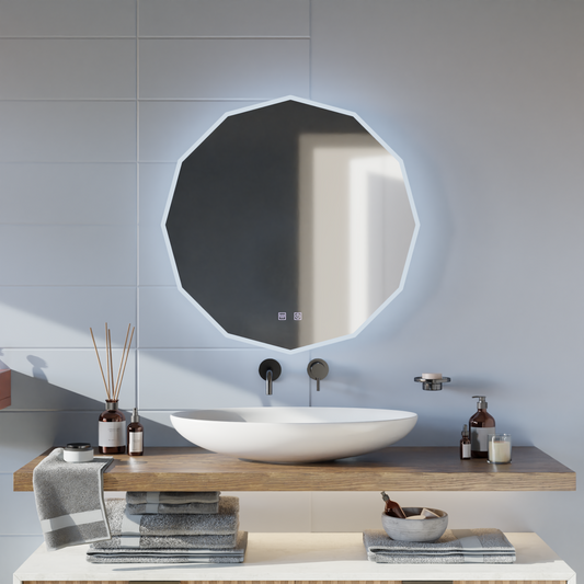 LED Touch Lichtkreis LED Mirror, 70x70 cm