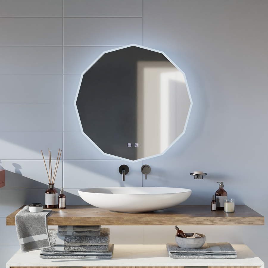 LED Touch Lichtkreis LED Mirror, 70x70 cm