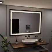 Mirror LED ορθογώνιο 100x70cm verite maje είναι noir κίνηση glow marcello αναπηρίες και το θερμόμετρο Dimable