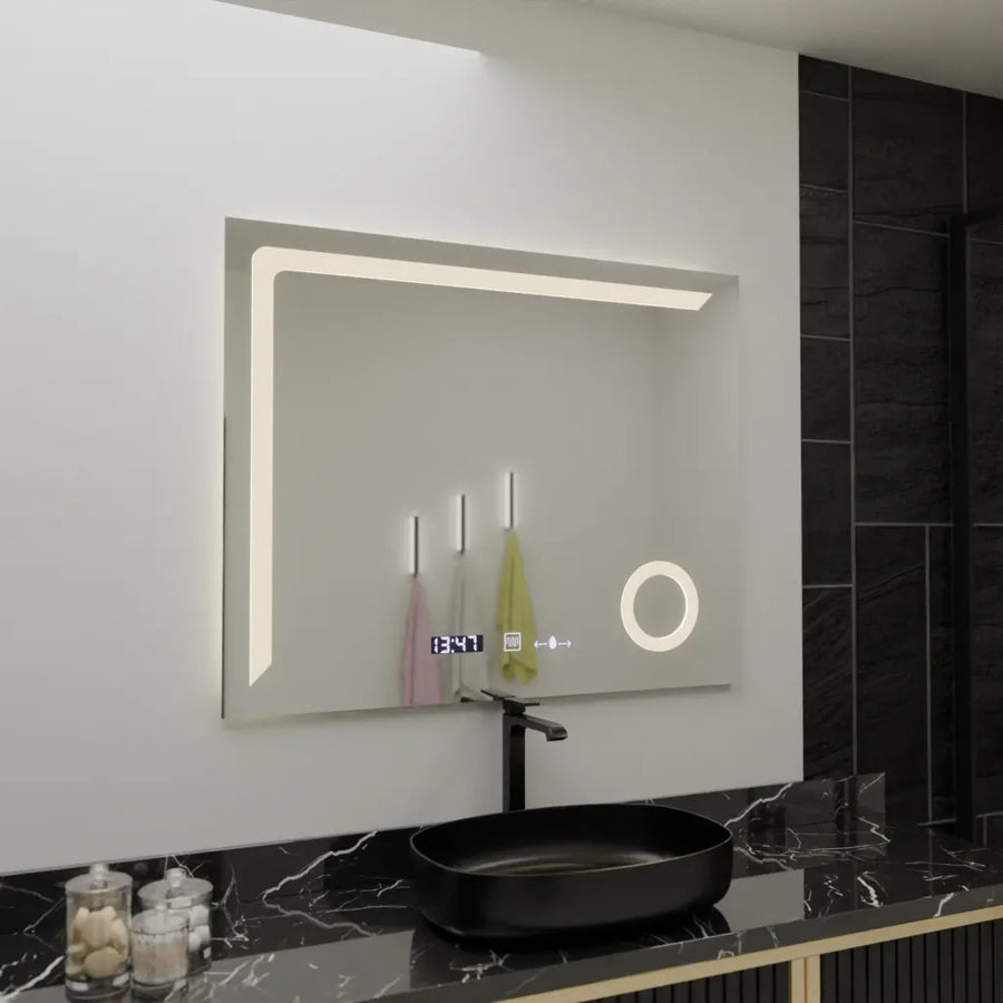 Mirror LED ορθογώνιο 100x80cm ακριβεία Motionglow Marcello αποσυναρμολόγηση Defrost & Thermometer Wolf Cosmetic