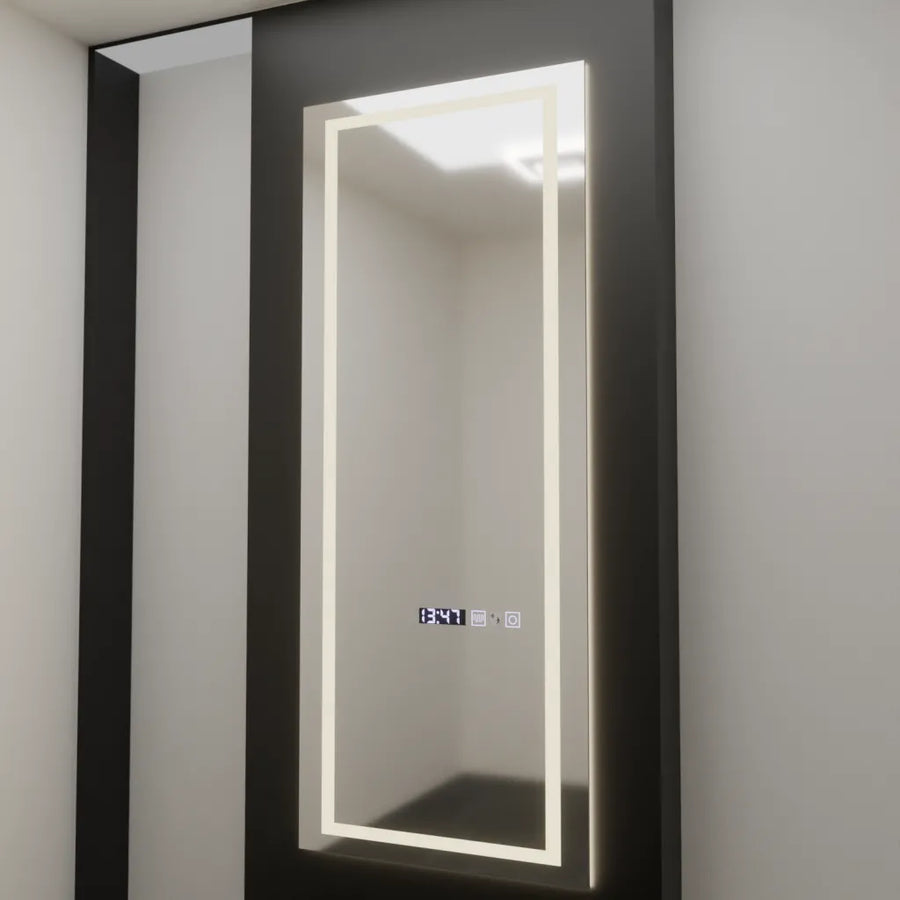 Mirror LED ορθογώνιο 60x150cm Alessia Sensor Radar Marcello Ρολόι και θερμόμετρο Dimable