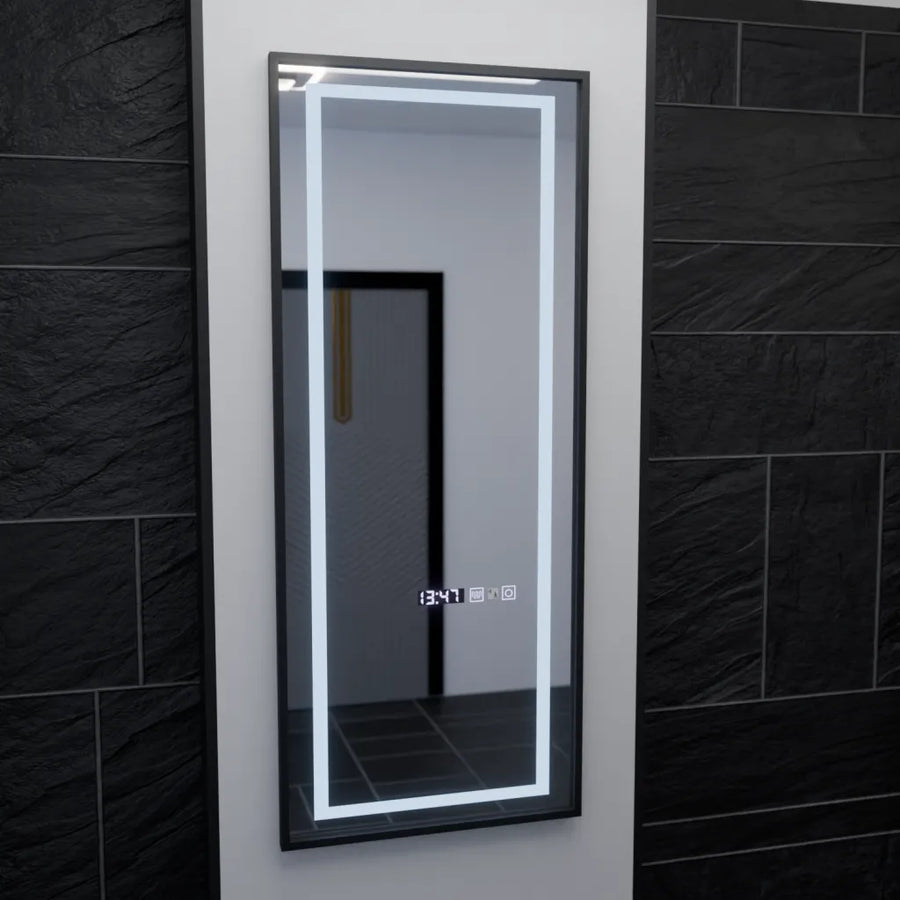 Mirror LED Rectangula 60x150cm Bianca Αισθητήρας ραντάρ Marcello Ρολόι και θερμόμετρο Dimable