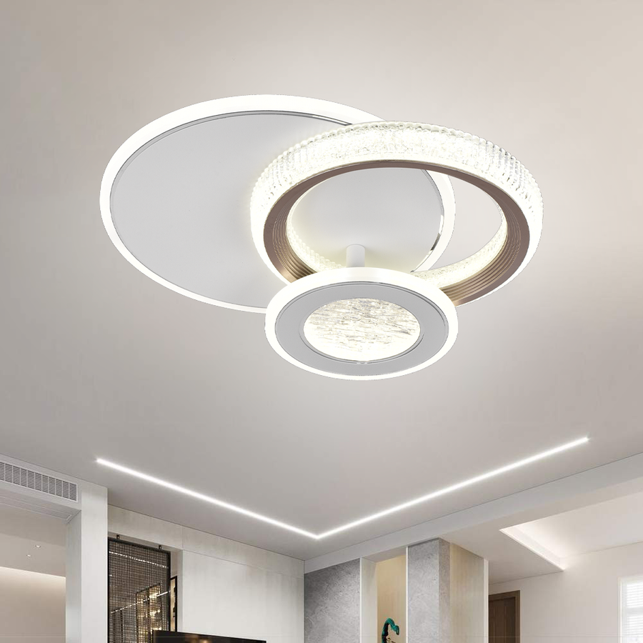 LED LED Fractalum Rondo, 36W, 3 κύκλοι, κρύο/ζεστό/ουδέτερο φως, μαύρο