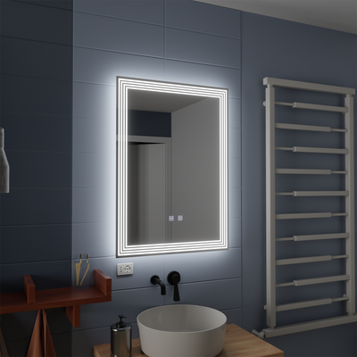 Ορθογώνιος καθρέφτης LED, 60x80cm, ADIS Touch, Demister System, Dimmable