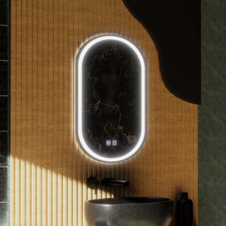 Οβάλ καθρέφτης LED, 50x100cm, Velara Touch, Σύστημα Demister, Dimmable