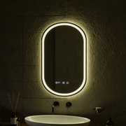 LED Touch Wilhelm Mirror System, ρολόι και θερμοκρασία 50x80 cm