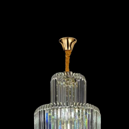 Crystal πολυέλαιος Windsor Altiora, διάμετρος 60cm, ύψος 1800 εκατοστών, γυαλιστερό χρυσό, ρυθμιζόμενο ύψος, κομψό σχέδιο