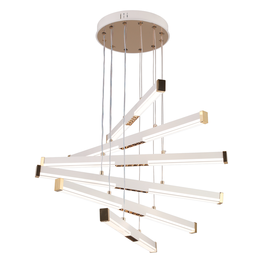 Κρεμαστός ακρυλικός πολυέλαιος LED LT183/6WH, 81W, Light 3000/4000/6000K, Λευκός, Ρυθμιζόμενο ύψος