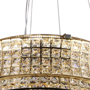 Πολυέλαιος LED με Τηλεχειριστήριο, LLC160/500GD, Κρύσταλλο και μέταλλο, 55W, Ρυθμιζόμενο, Ρυθμιζόμενο ύψος, Κρύο/Ζεστό/Ουδέτερο φως, Πολυτελής Φωτισμός