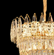 Πολυέλαιος Crystal Windsor Elegance 6x E14, διάμετρος 49cm, γυαλιστερό χρυσό, ρυθμιζόμενο ύψος