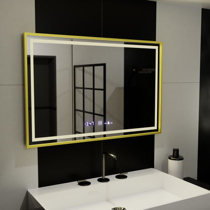 Mirror LED ορθογώνιο 120x80cm specchio motionglow marcello Σύστημα πρόβλεψης ρολογιού & Dimable Thermometer