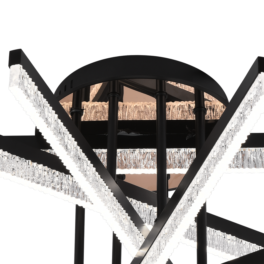 Πολυέλαιος LED με Τηλεχειριστήριο LT179/5BK, 67W, 5 Στοιχεία, Κρύο/Ζεστό/Ουδέτερο φως, Ρυθμιζόμενο, Μαύρο