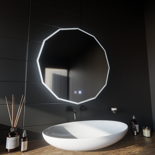 LED Touch Lichtkreis LED Mirror, 70x70 cm