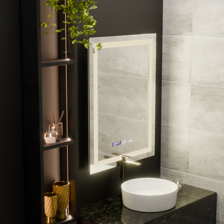 Ορθογώνιο καθρέφτη LED 60x80cm Verite Motionglow Marcellow Dimable Clock System