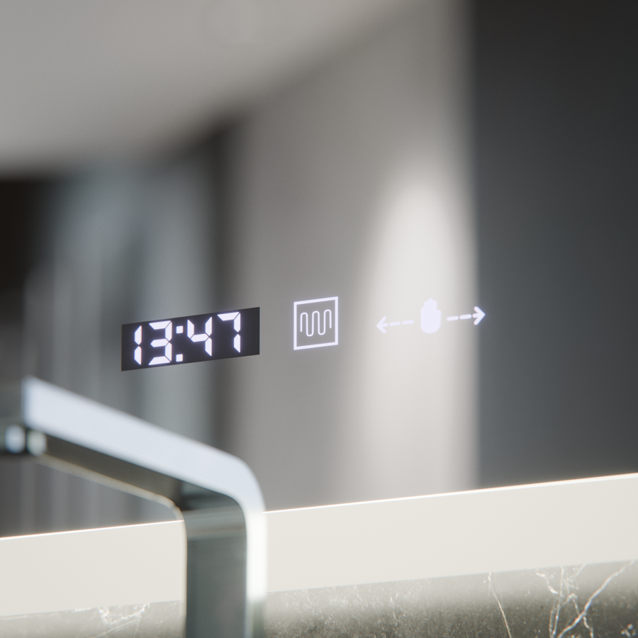 Οβάλ καθρέφτης LED, 80x50cm, Altera Marcello MotionGlow Sensor, Demister System, Clock & Thermometer, Dimmable