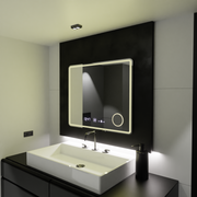 Mirror LED ορθογώνια 90x75cm Eco Riflesso Puro Motionglow Marcello Διάργηση Ρολόι & Wolf Θερμόμετρο