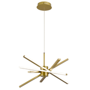 Πολυέλαιος LED με Τηλεχειριστήριο LT176/5GD, 69W, 5 Στοιχεία, Κρύο/Ζεστό/Ουδέτερο φως 3000K/4000K/6000K, Ρυθμιζόμενο, Χρυσό, Ρυθμιζόμενο ύψος, Μέταλλο και Ακρυλικό