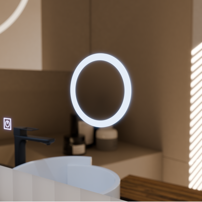 Mirror LED Touch Manfred Σύστημα πρόβλεψης, ρολόι και θερμοκρασία 60x80 cm καλλυντική μεγέθυνση