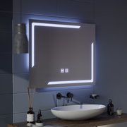 Ορθογώνιος καθρέφτης LED, 80x60cm, ECLISSA Touch, Demister System, Dimmable