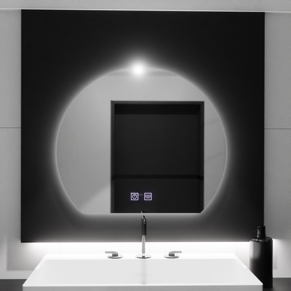 LED Mirror LED SEMILUNA 60x54 - Soluna Touch System, Dimable