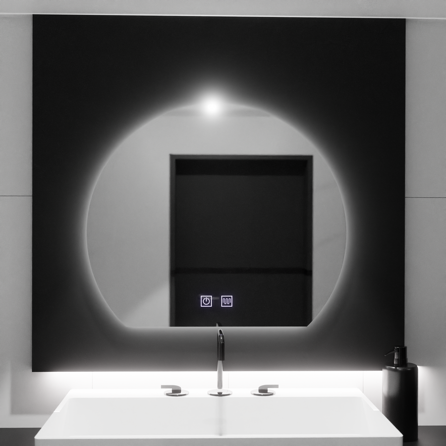 LED Mirror LED SEMILUNA 60x54 - Soluna Touch System, Dimable