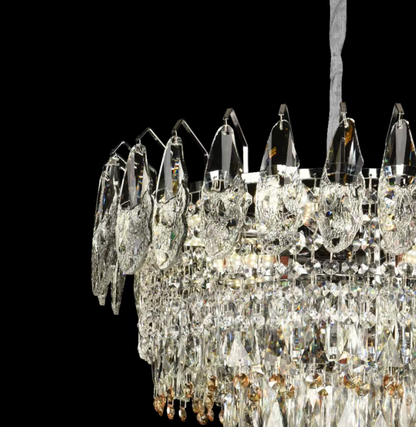 Πολυέλαιος Crystal Windsor Elegance 6x E14, διάμετρος 49cm, γυαλιστερό χρυσό, ρυθμιζόμενο ύψος