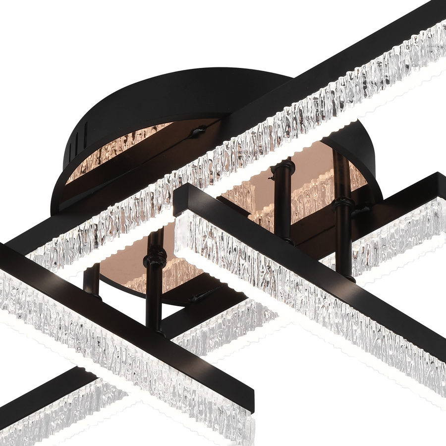 Πολυέλαιος LED με Τηλεχειριστήριο LT179/4BK, 35W, 4 Στοιχεία, Κρύο/Ζεστό/Ουδέτερο φως, Ρυθμιζόμενο, Μαύρο