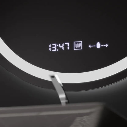 LED Στρογγυλός καθρέφτης, 80cm, Celeste MotionGlow Marcello, Σύστημα Demister, Ρολόι & Θερμόμετρο, Ρυθμιζόμενο