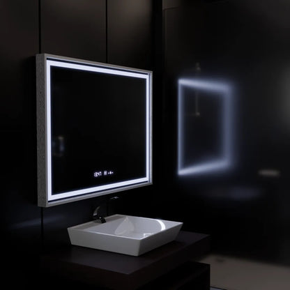 Mirror LED ορθογώνιο 120x80cm Verite Imperial Silver Motion Glow Marcello Σύστημα Defrition Comple