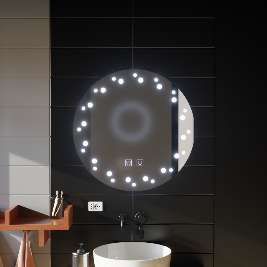 LED Touch Ivory Mirror System System 70x70cm