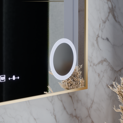 LED Mirror Sensor Motionglow Francesca 80x60 CM Cold Light/Cold/Neutra Dimable System Ρολόι Μάρκα Marcello Funghhi Συλλογή