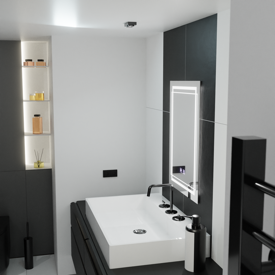 Mirror LED ορθογώνιο σύστημα 50x70cm Touch Koven Koven Disabling System
