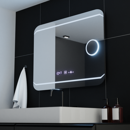 Ο ορθογώνιος καθρέφτης LED 80x60cm Stile Motionglow Marcello Discating System & Thermometer of the Cosmetics Dimable