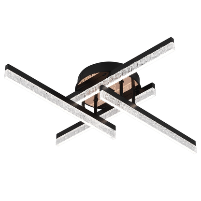 Πολυέλαιος LED με Τηλεχειριστήριο LT179/4BK, 35W, 4 Στοιχεία, Κρύο/Ζεστό/Ουδέτερο φως, Ρυθμιζόμενο, Μαύρο